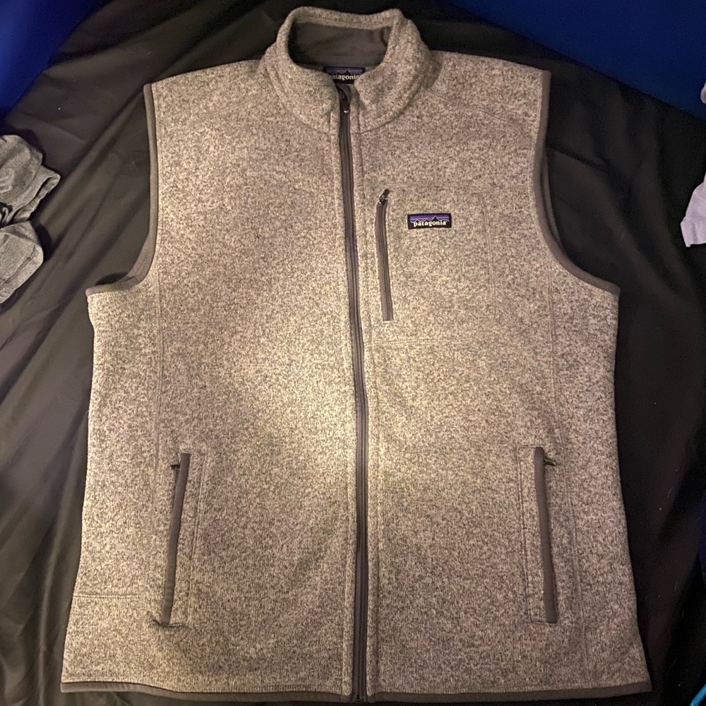 Mens XL Patagonia Zip Up Vest - Gray - EUC